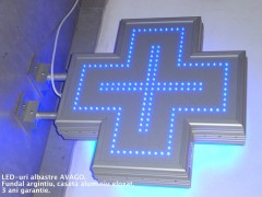 Cruce farmacie 500 x 500 ECONOMY,model FULL LED, LEDuri albastre