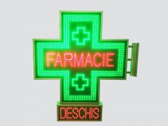 Cruce farmacie 1010 x 1010 SEMNALIZARE, model FARMACIE, cu extensie afisaj DESCHIS